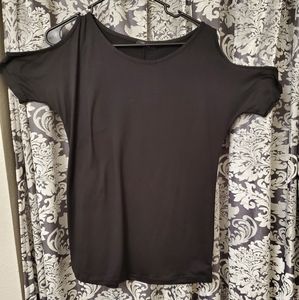Black Open shoulder sleeves blouse top